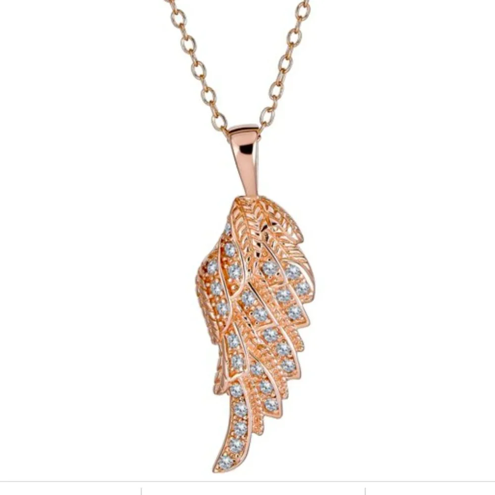 Rose Gold Angel Wing With Diamonds LIMITED TIME ONLY Until MARCH 31,2022 - Picture 1 of 3